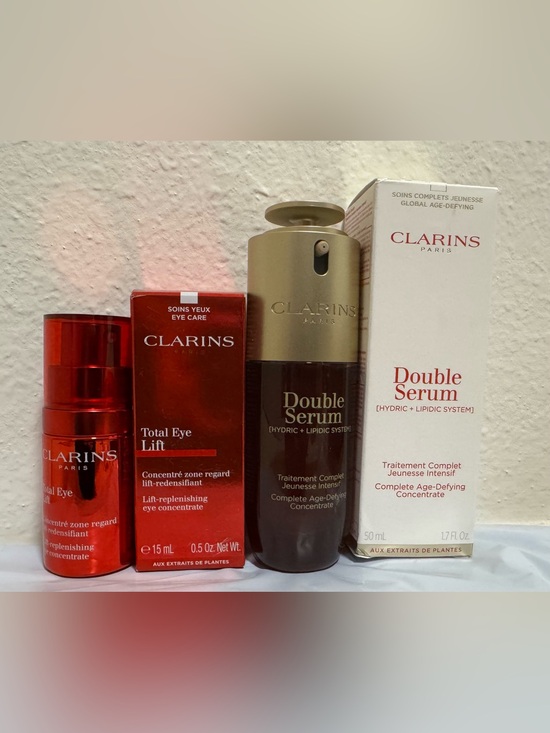 Clarins Other - Clarins Total Eye Lift & Double Serum Duo in Red and Gold